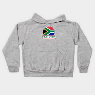 South Africa Country Badge - South Africa Flag Kids Hoodie